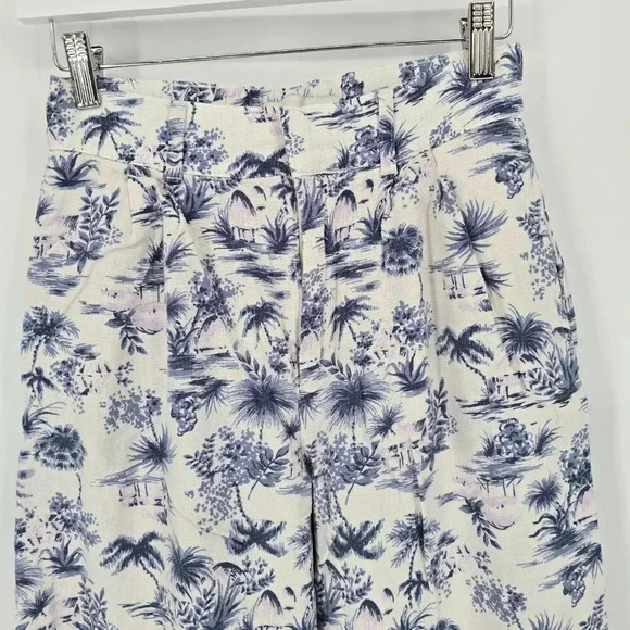 Abercrombie Fitch Women's Tropical Pants Linen Blend Size S Short Wide Leg - Picture 2 of 11